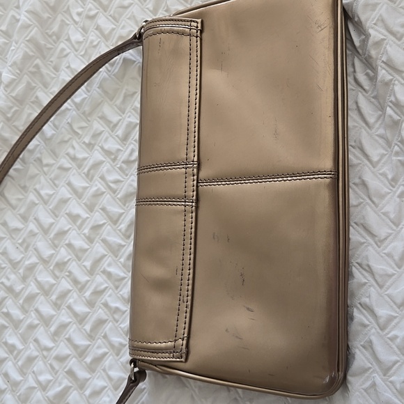 Calvin Klein Gold Baguette Bag with Flap Closure - Picture 3 of 15